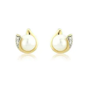 9ct Gold Pearl Earrings - MMCH038-6YDCP