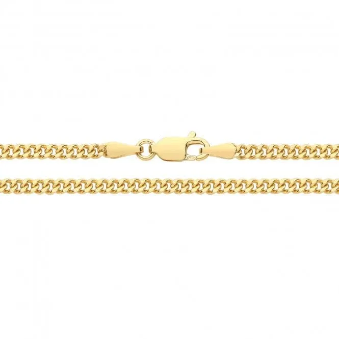 9ct Gold Semi Solid Close Curb Chain CH280