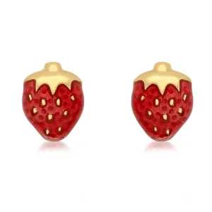 9ct Gold Strawberry Stud Earrings - 6mm