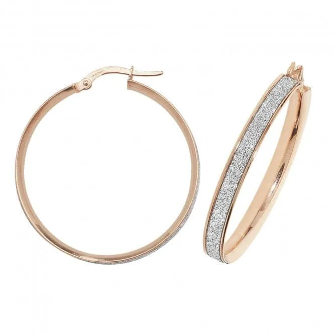 9ct Rose Gold Oval Hoop Earrings ER1023R