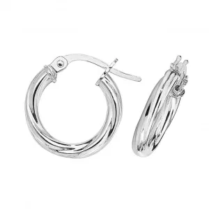 9ct White Gold 10mm Hoop Earrings ER348W