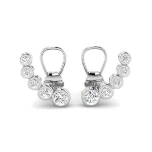 9ct White Gold Graduated 0.29ct Round Brilliant Cut Diamond Stud Earrings