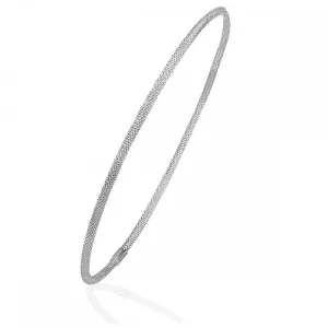 9ct White Gold Pattern Bangle