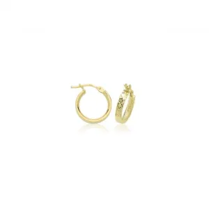 9ct Yellow Gold 30mm Diamond-Cut Hoop Earrings, ER1221