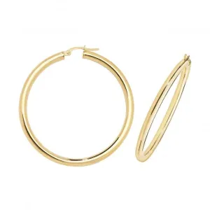 9ct Yellow Gold 40mm Hoop Earrings ER504