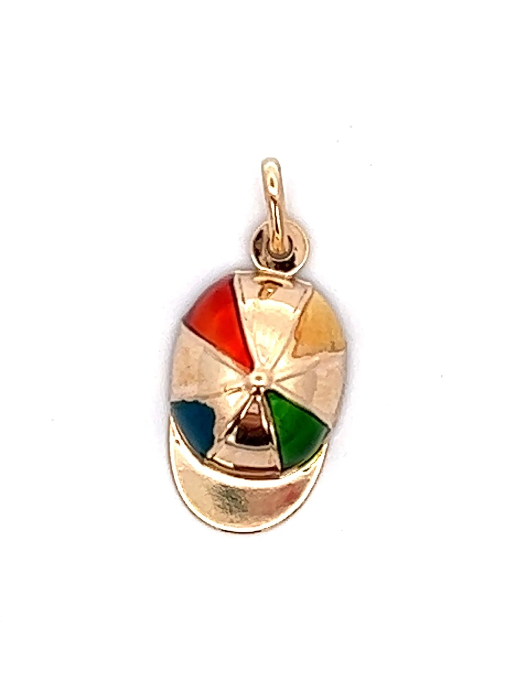 9ct Yellow Gold & Enamel Jockey Cap Pendant