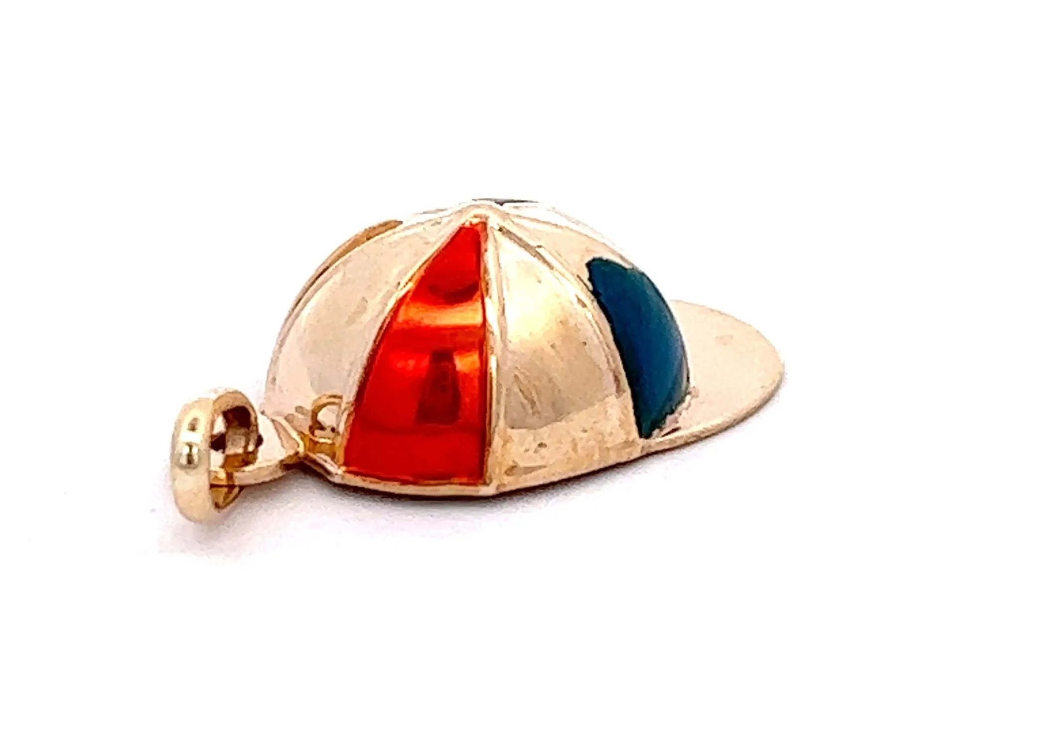 9ct Yellow Gold & Enamel Jockey Cap Pendant