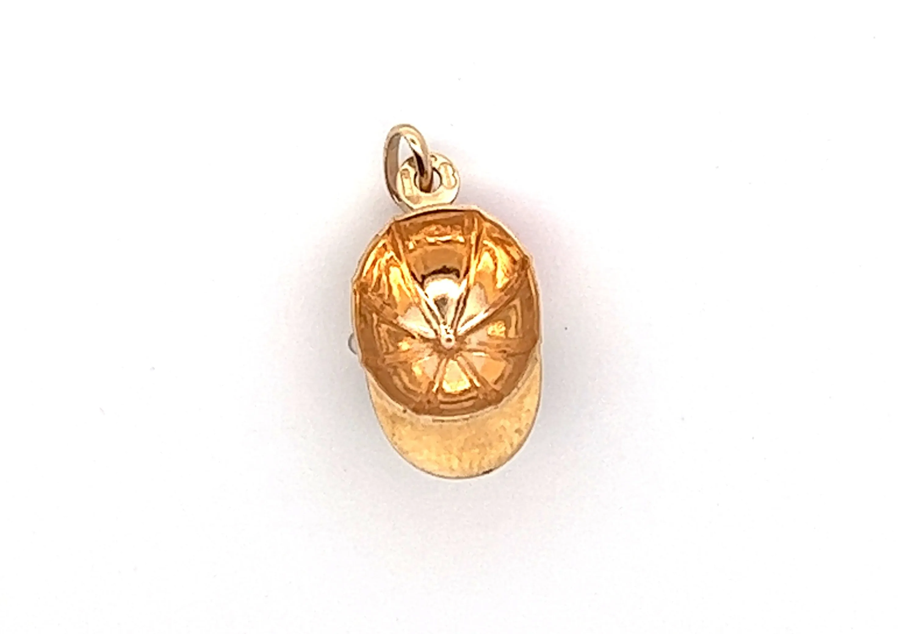 9ct Yellow Gold & Enamel Jockey Cap Pendant