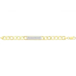 9ct Yellow Gold Baby ID Bracelet with Zirconia Cast