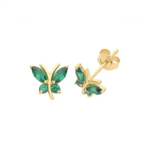 9ct Yellow Gold Butterfly Stud Earrings ES1602E