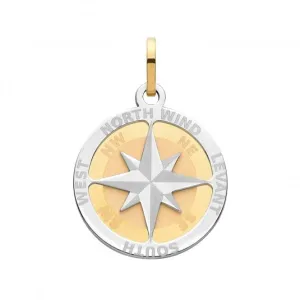 9ct Yellow Gold Compass Rose Medium Pendant PN1195