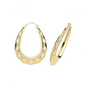 9ct Yellow Gold Creole Earrings ER496