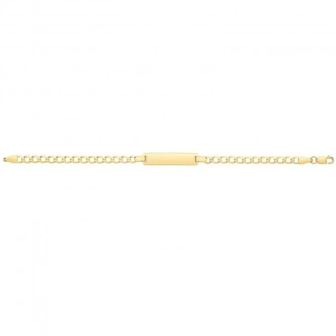 9CT Yellow Gold Curb Babies ID Bracelet BR245