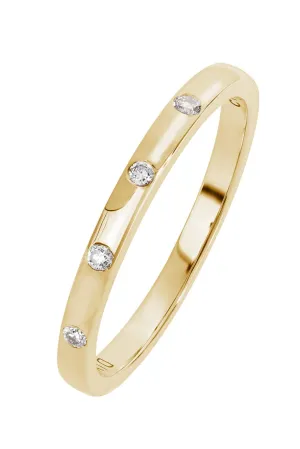 9ct Yellow Gold Diamond Bezel Set Ring