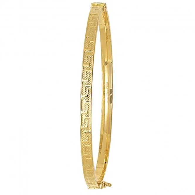 9CT Yellow Gold Greek Key Bangle BN170