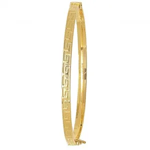 9CT Yellow Gold Greek Key Bangle BN170