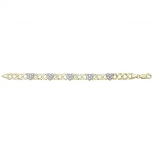 9ct Yellow Gold Hearts Bracelet BR595