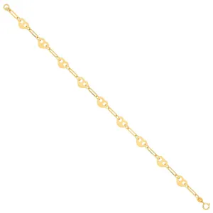 9ct Yellow Gold Hearts Ladies Bracelet