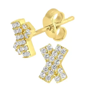 9ct Yellow Gold Kiss Stud Earrings