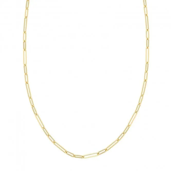 9ct Yellow Gold Ladies Paperclip Necklet NK415