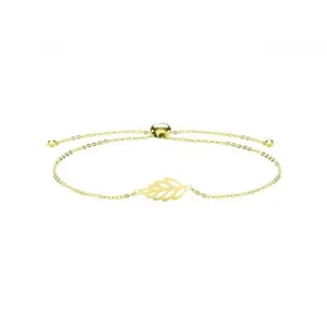 9ct Yellow Gold Leaf Pull Style Bracelet BR636