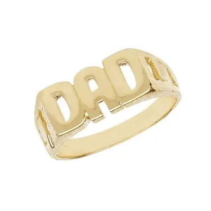 9ct Yellow Gold Mens Curb Sides Dad Ring RN204