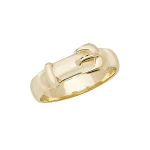 9ct Yellow Gold Mens Plain Buckle Ring RN233