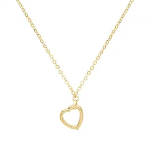 9ct Yellow Gold Minimalist Pendant Heart Necklet NK371