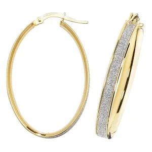 9ct Yellow Gold Oval Hoop Earrings ER1023-V4