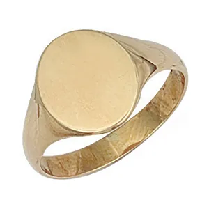 9ct Yellow Gold Oval Plain Top Signet Ring