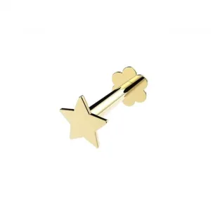 9ct Yellow Gold Plain Star Cartilage Labret ES2030