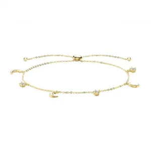 9ct Yellow Gold Pull Bracelet with Charms BR635