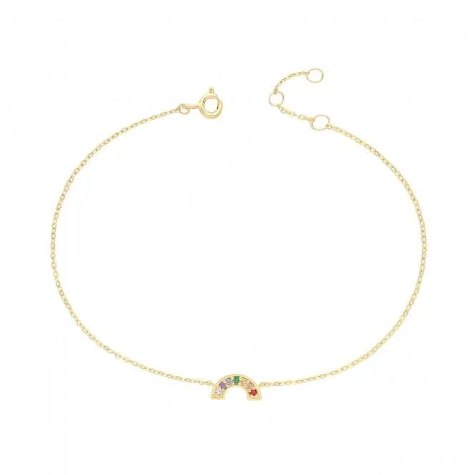 9ct Yellow Gold Rainbow Chain Bracelet