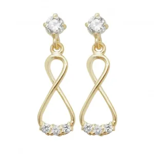 9ct Yellow Gold Zirconia Infinity Drop Earrings ES448