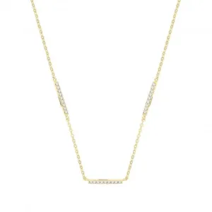 9ct Yellow Gold Zirconia Triple Bar Necklet NK394