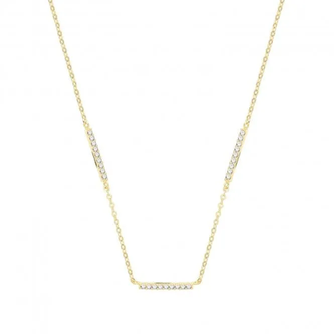 9ct Yellow Gold Zirconia Triple Bar Necklet NK394