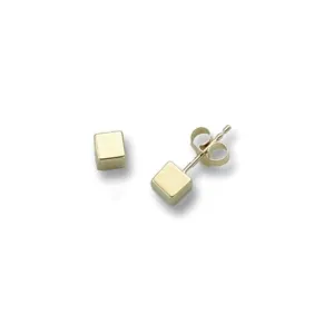 9ct  Yellowcube  Shimmering  Stud Earrings  ES262S