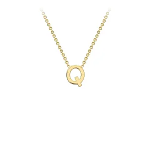 9K Yellow Gold 'Q' Initial Adjustable Letter Necklace 38/43cm