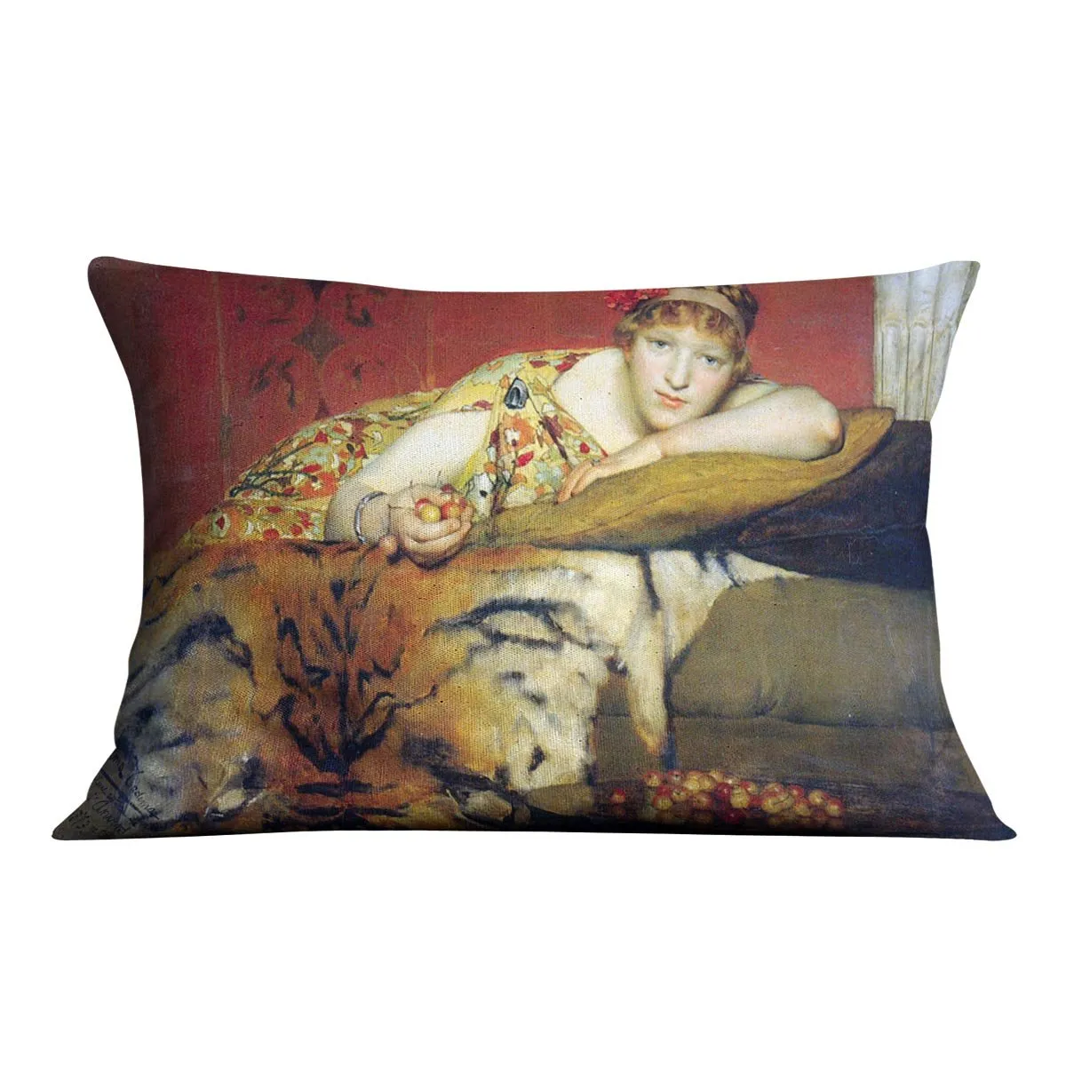 A craving for cherries by Alma Tadema Cushion