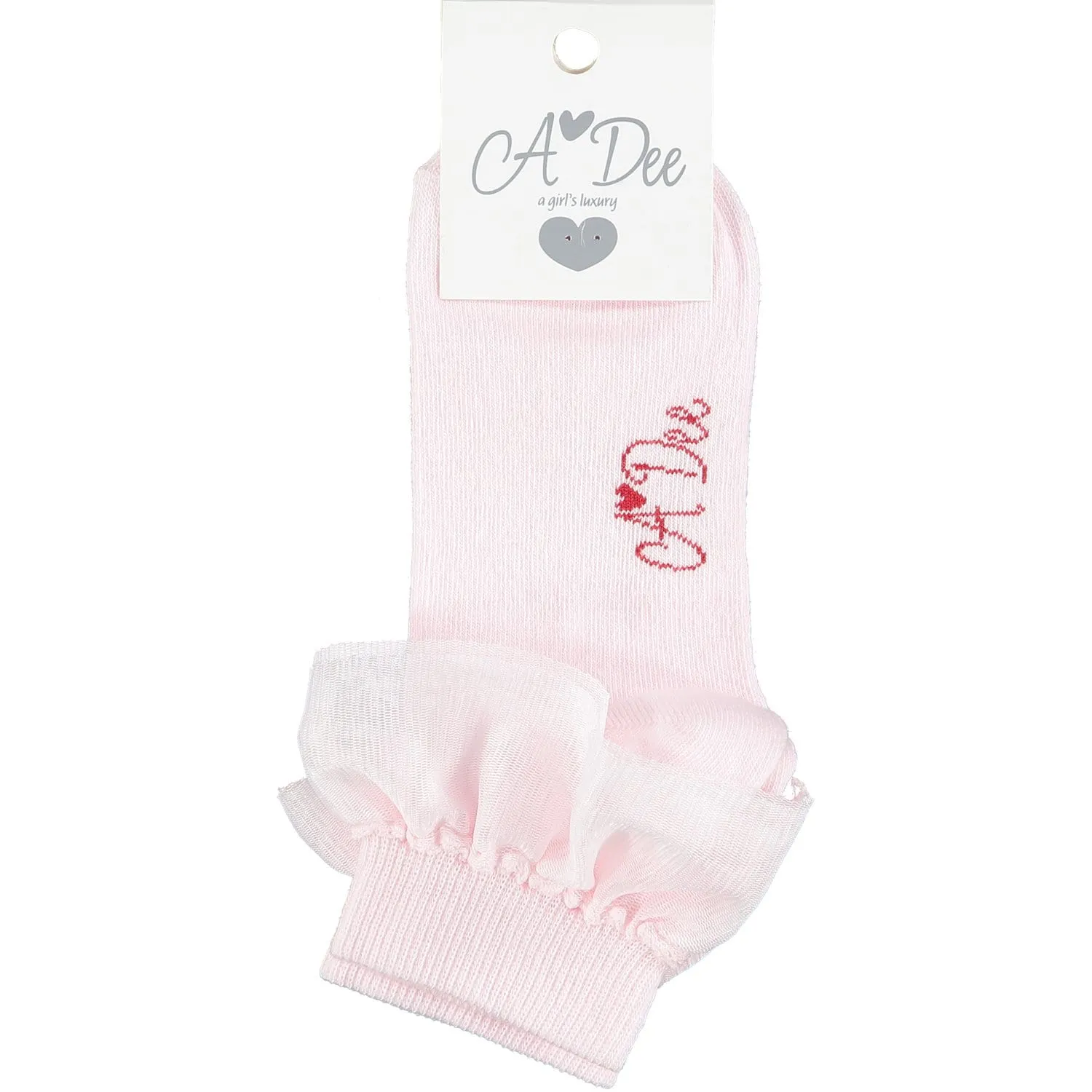 A DEE - Ellis Frill Ankle Socks - Pink