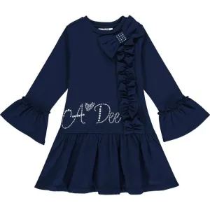 A Dee - Frill Dress - Navy