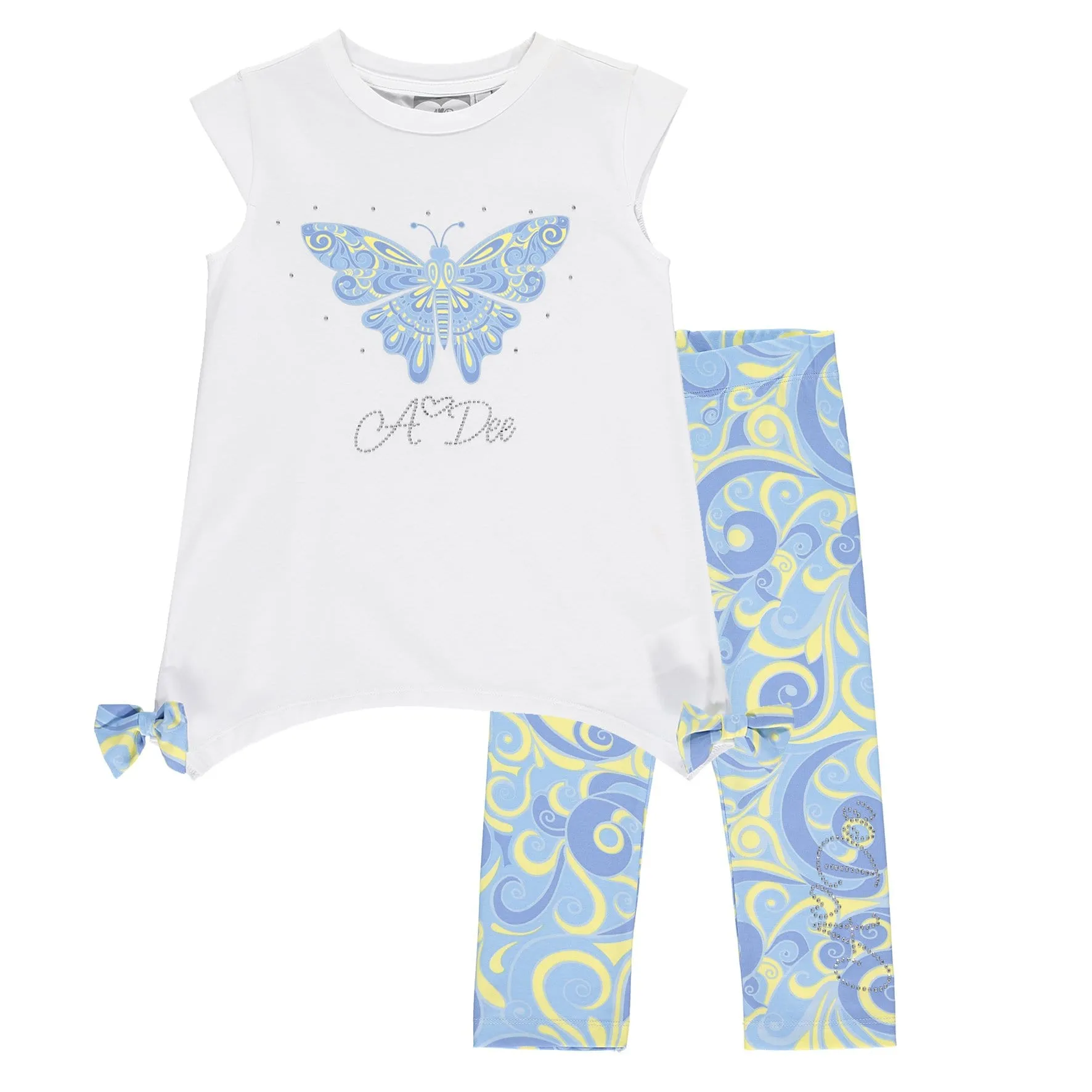 A DEE - Jolie Swirl Print Legging Set - White