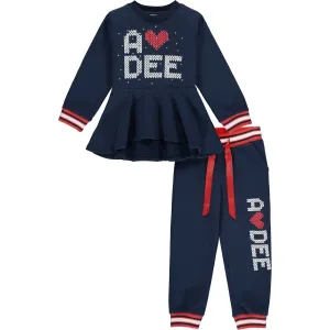 A DEE - Peplum Logo Tracksuit - Navy