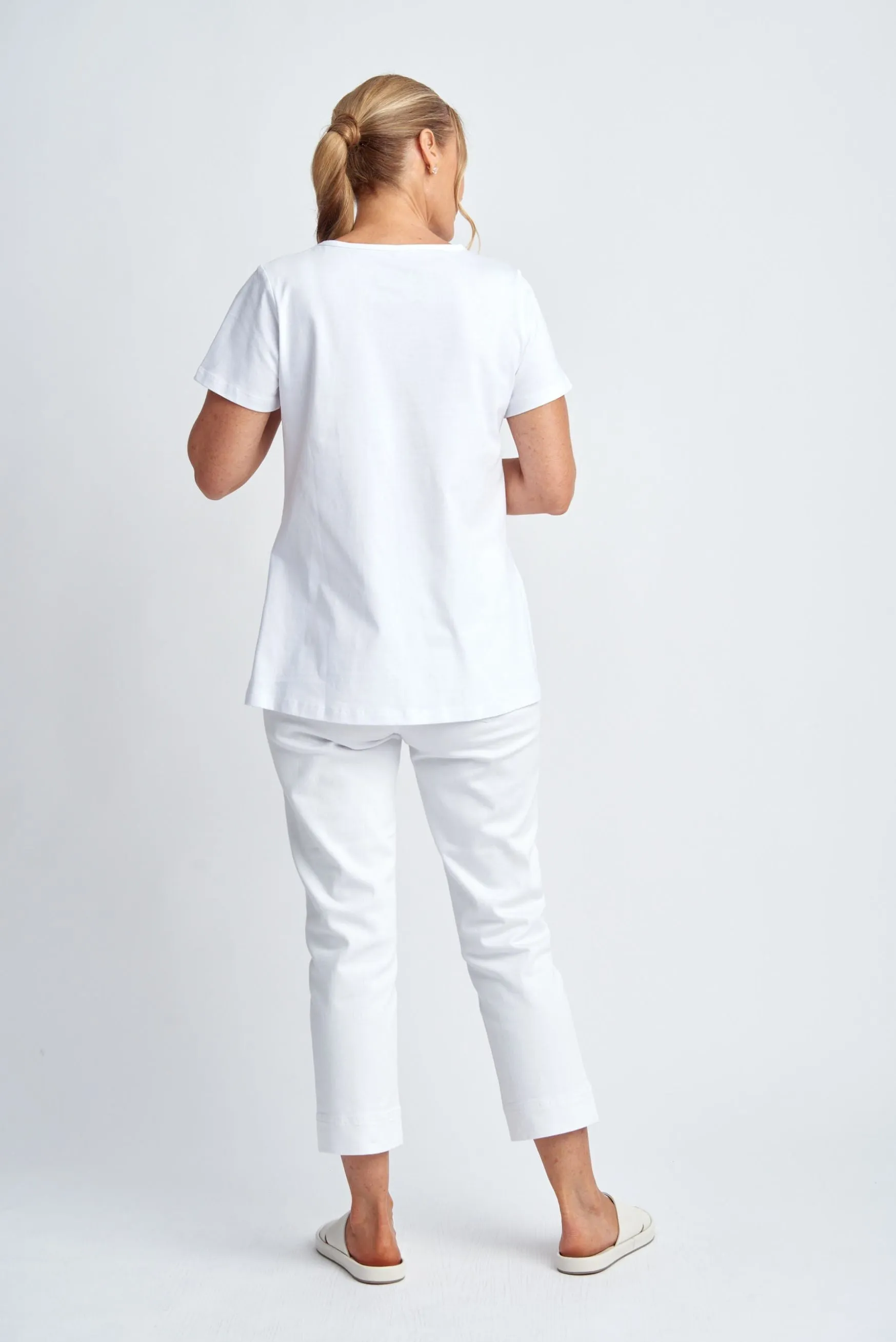 A Line Cotton Tee White