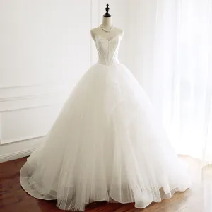 A-Line Silhouette Wedding Gown Off The Shoulder Bridal Dress