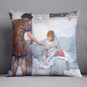 A quiet greeting by Alma Tadema Cushion