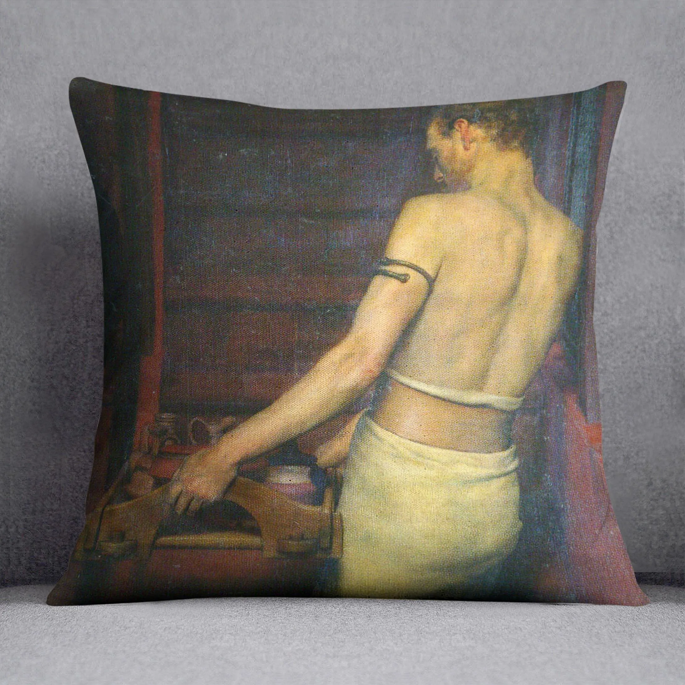 A Roman British potters by Alma Tadema Cushion