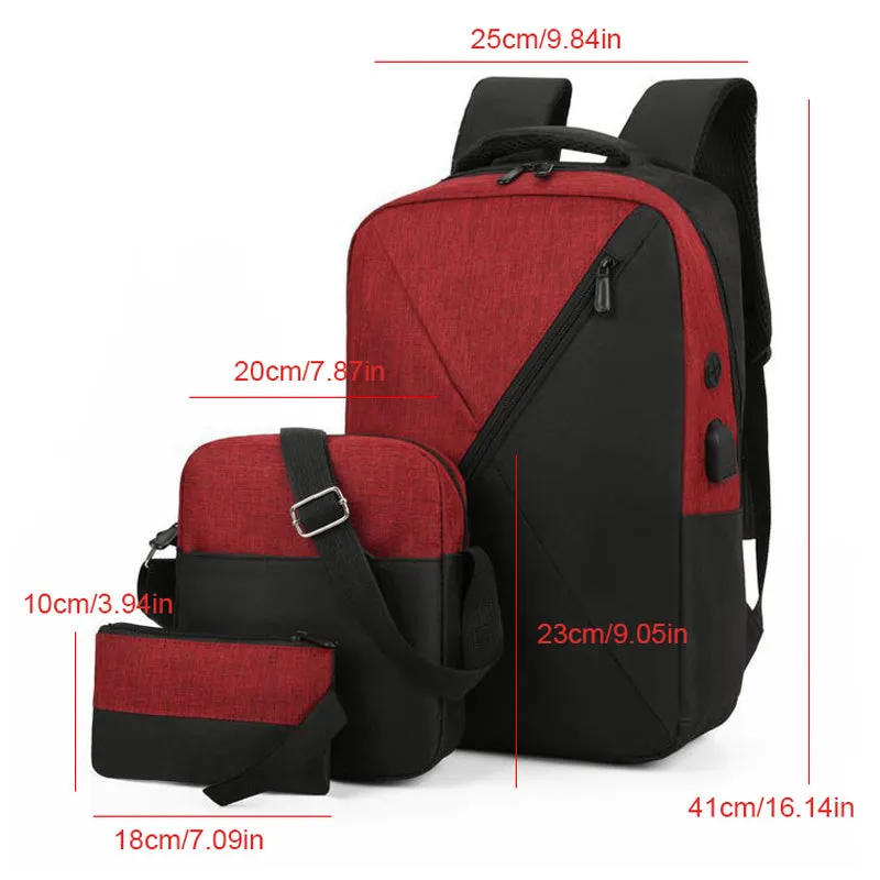 A Set Of Three Fashionable Computer Backpacks, A Daily Commuting Work Backpack, A Minimalist Backpack, A Multi-functional Computer Backpack, A Unisex Backpack