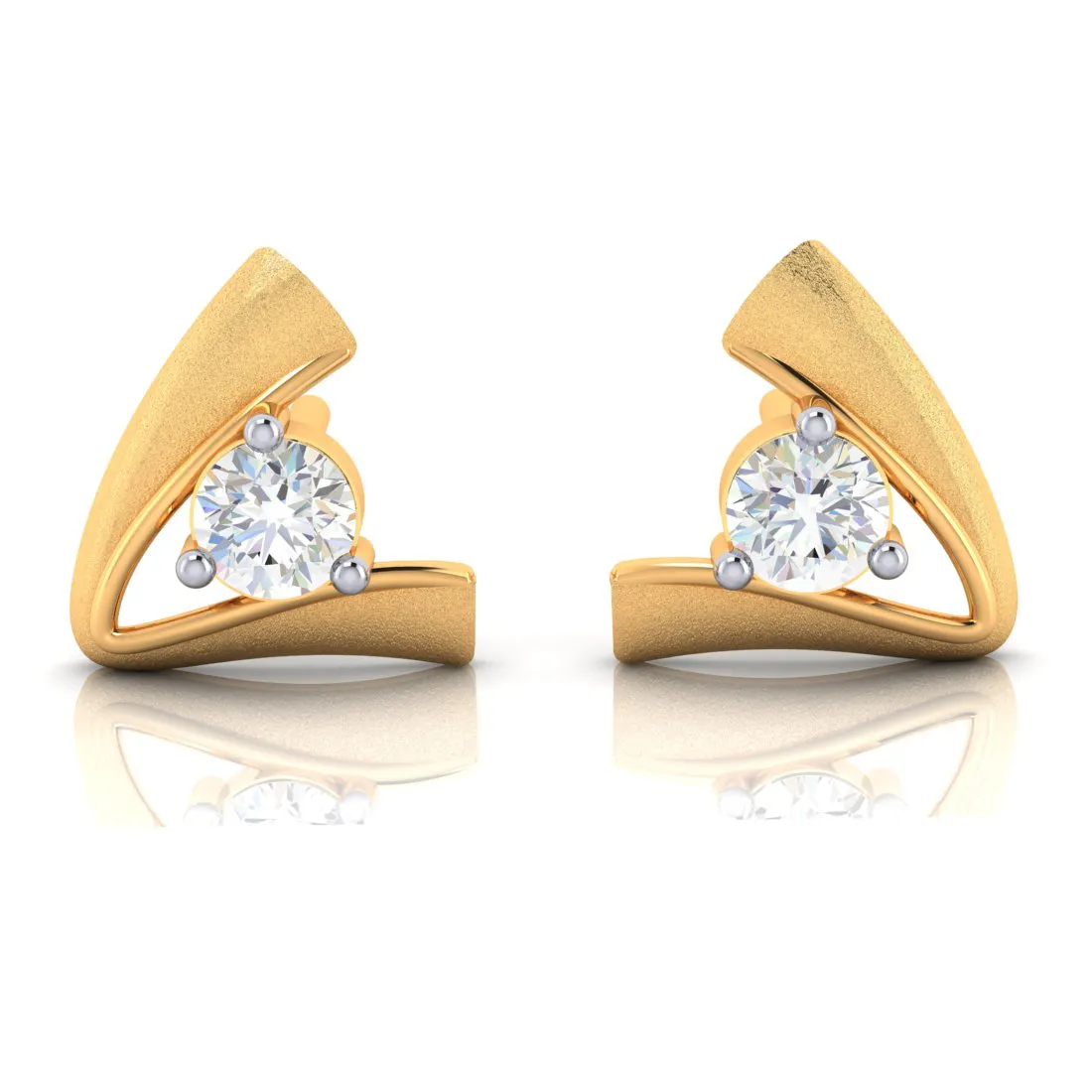 A Shape 18k Diamond Gold Earnings