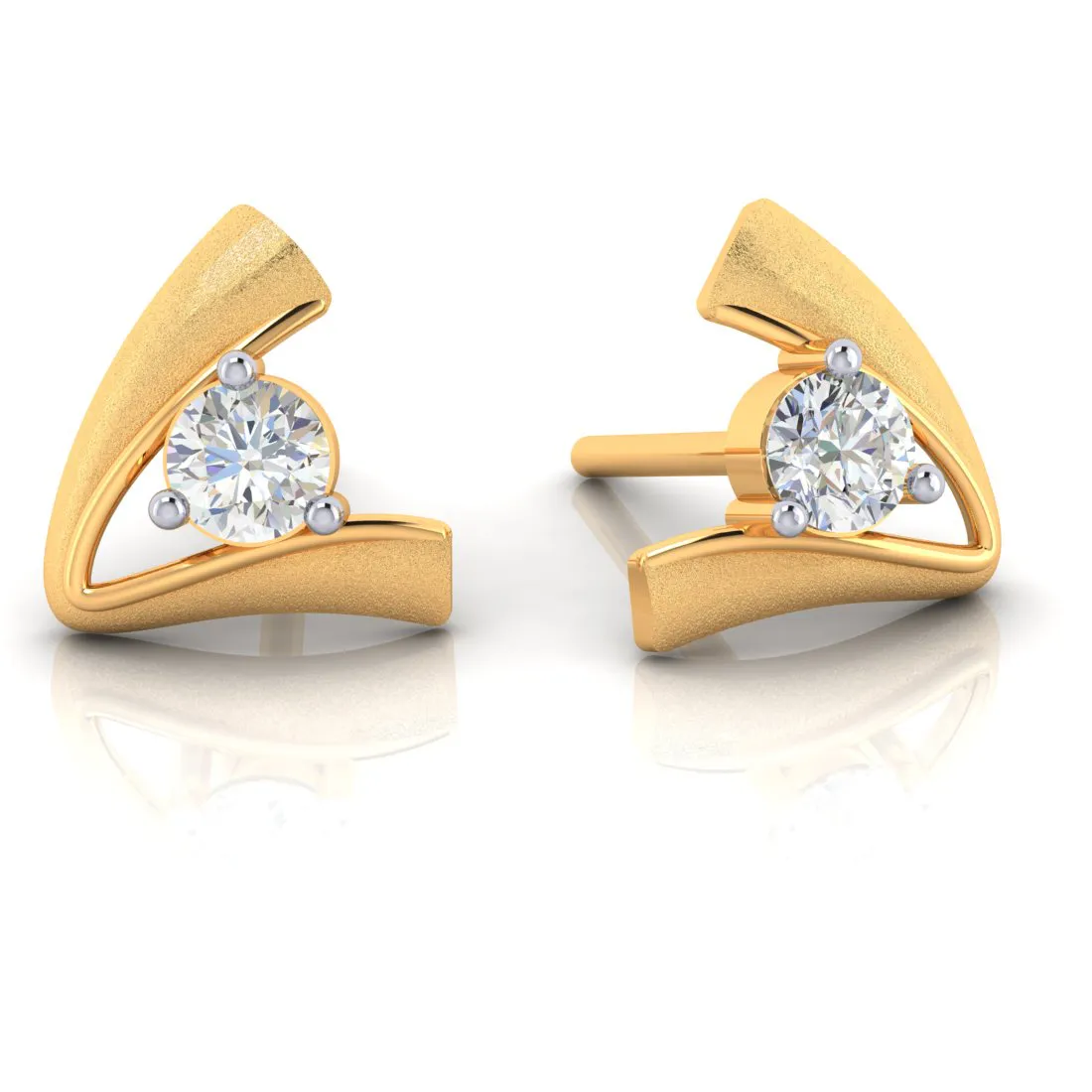 A Shape 18k Diamond Gold Earnings